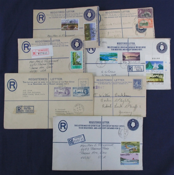British West Indies Used Registered Letter Postal Stationery (Est $175-250)
