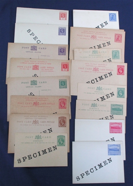 British West Indies SPECIMEN Postal Stationery (Est $350-400)
