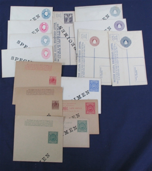 British West Indies SPECIMEN Postal Stationery (Est $350-400)