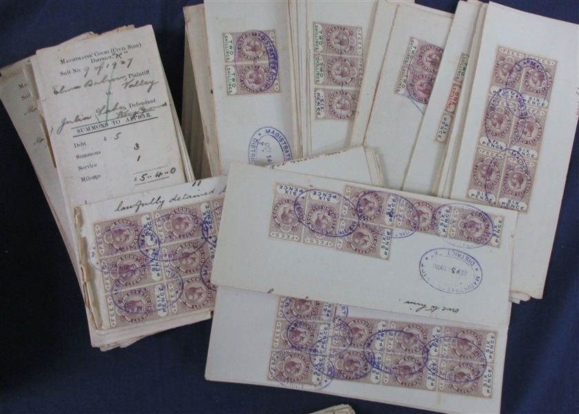 Leeward Islands Revenue Stamped Documents, 1919//1933 (Est $350-450)