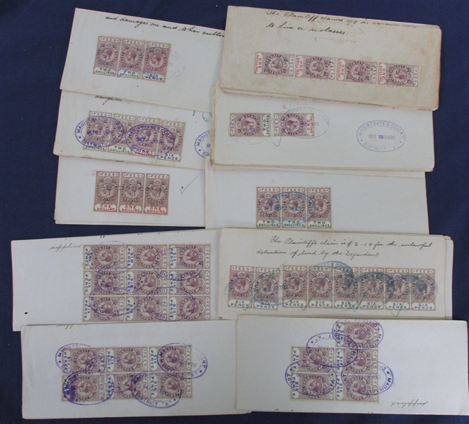 Leeward Islands Revenue Stamped Documents, 1919//1933 (Est $350-450)