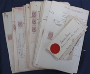 Leeward Islands & St Kitts-Nevis Revenue Stamped Documents (Est $250-300)