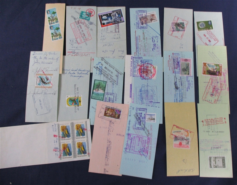 Receipts and Checks with Revenue Stamps - All British (Est $60-90)