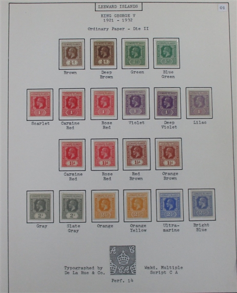 Leeward Islands Mostly Mint Collection 1921-1954 (Est $250-300)