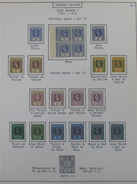 Leeward Islands Mostly Mint Collection 1921-1954 (Est $250-300)