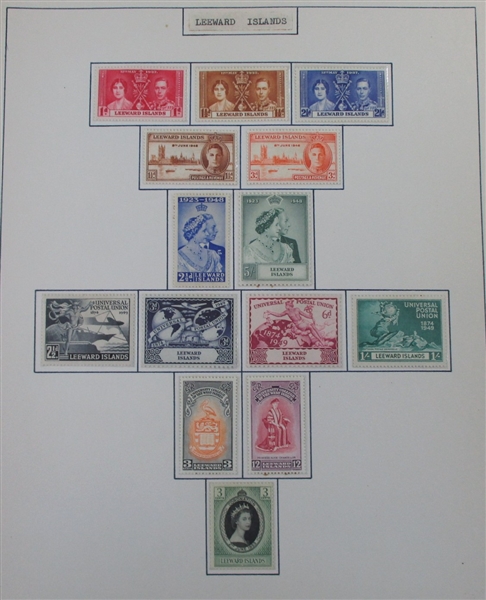 Leeward Islands Mostly Mint Collection 1921-1954 (Est $250-300)