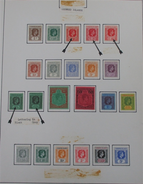 Leeward Islands Mostly Mint Collection 1921-1954 (Est $250-300)
