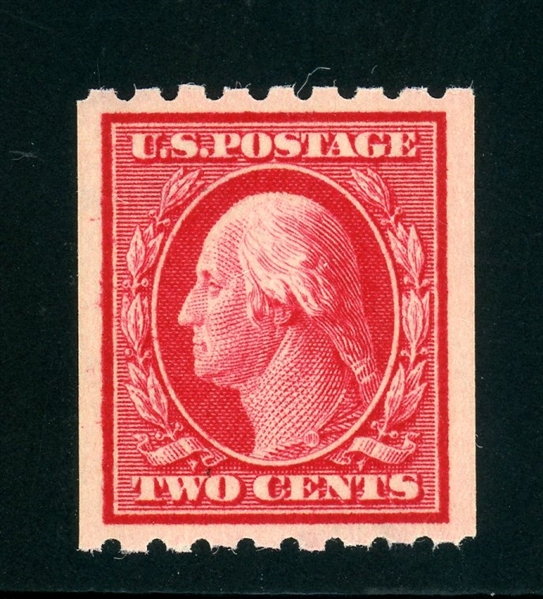 USA Scott 391 MNH Superb 98, 1910 2¢ Horiz Coil (SMQ $1250)