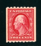 USA Scott 391 MNH Superb 98, 1910 2¢ Horiz Coil (SMQ $1250)
