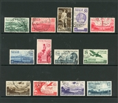 Italy Scott 359-366, C84-C88 Used Complete Set - 1936 Horace, Certificate (SCV $1153)
