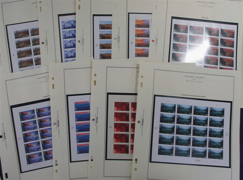 USA Scott C133-C150 Complete Set of Airmail Sheets - Scenic Landscapes (Face $620)