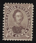Canada Scott 17b Unused No Gum, Fine, 1859 10¢ Brown, 2 Certs (SCV $2000)