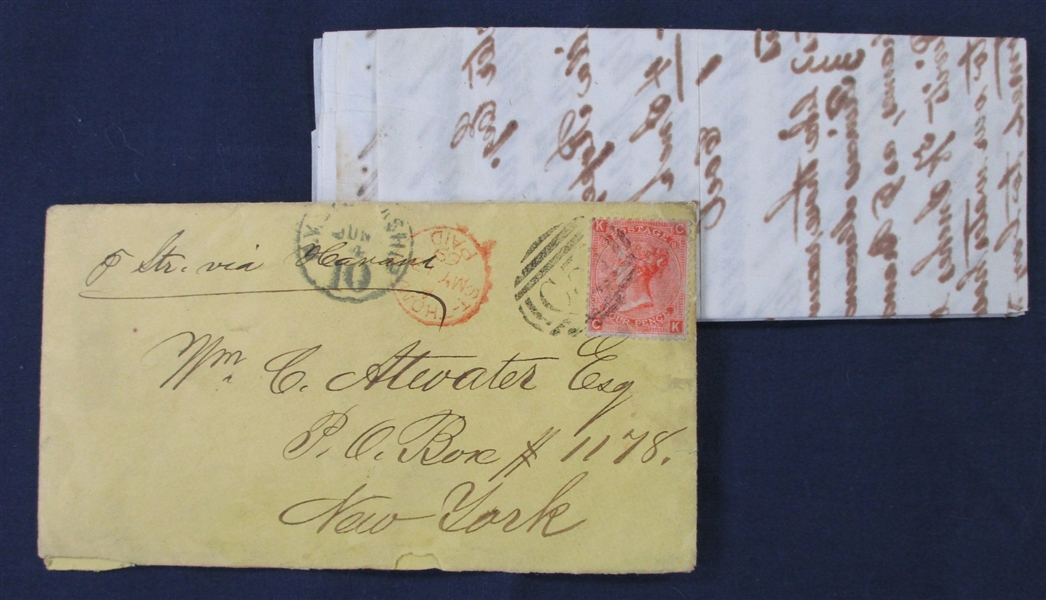 Great Britain Group of 5 Covers/Folded Letters to British West Indies (Est $250-300)