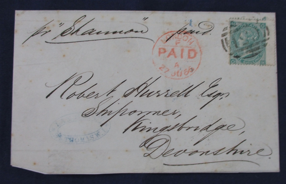 Great Britain Group of 5 Covers/Folded Letters to British West Indies (Est $250-300)